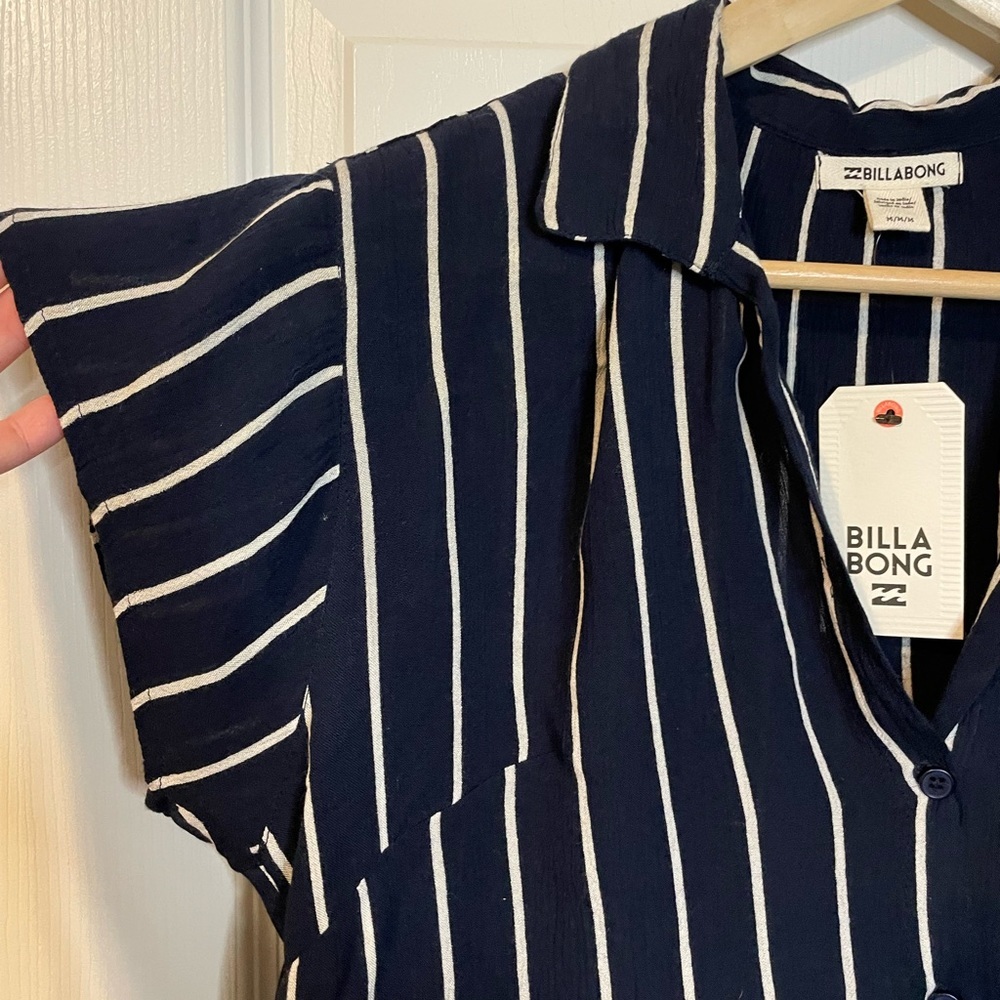 NWT Billabong ‘Tropical Crush’ vertical striped crop top sz M - Picture 3 of 8